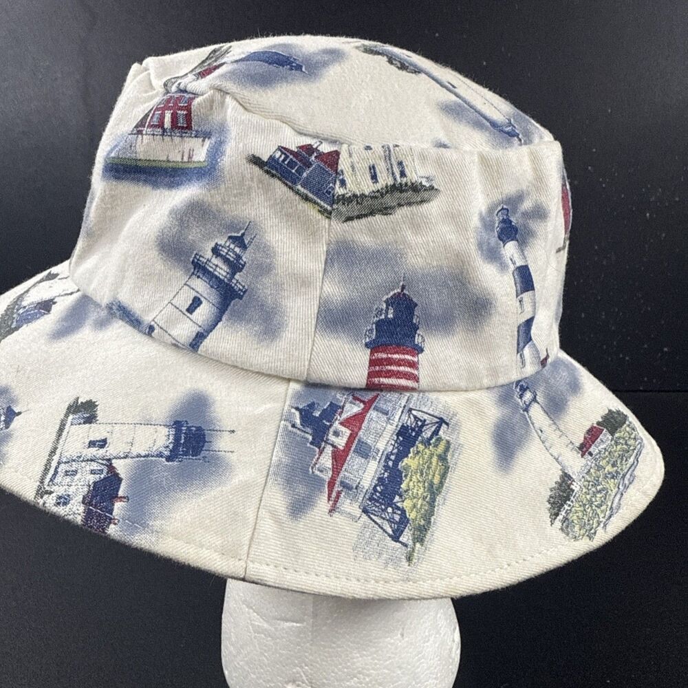 Vintage Art Unlimited Lighthouse Bucket Hat Made In The USA - Picture 5 of 8